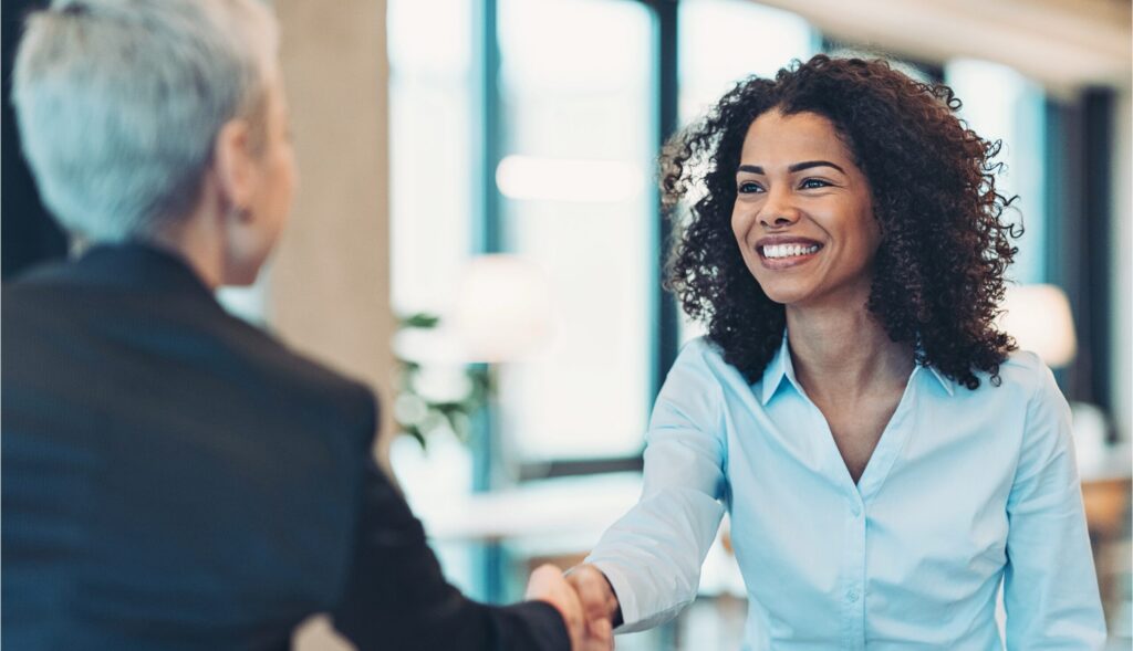 woman shaking hand