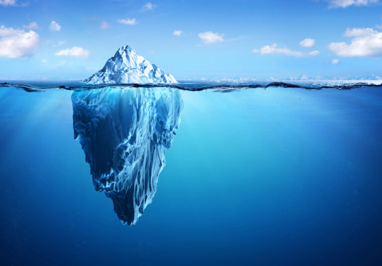 Iceberg representing hidden operational failures beneath the surface