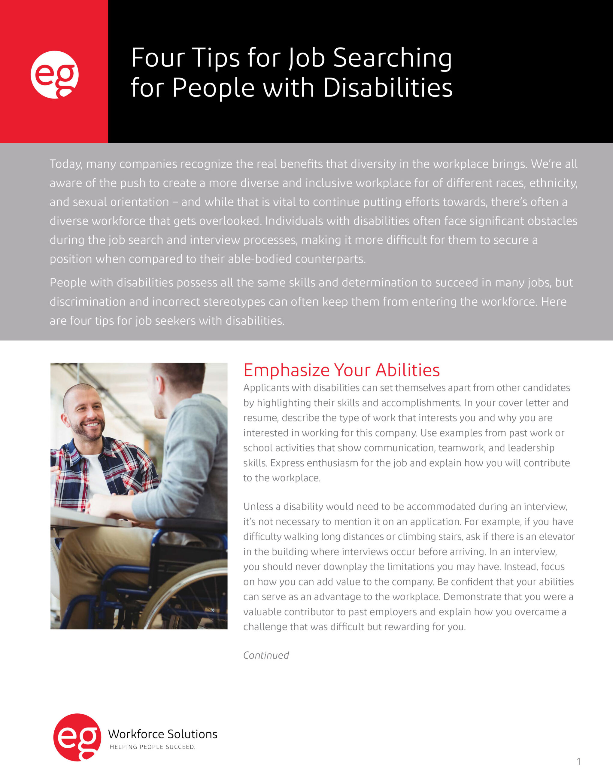 Four Tips for Job Searching for People with Disabilities